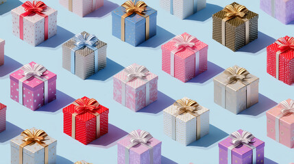 Świąteczny pattern z prezentami