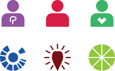 Various colorful icons arranged on a white background image