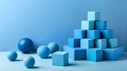 3d cubes and spheres background