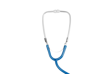 Stethoscope for listening to heartbeats, isolated on white, PNG