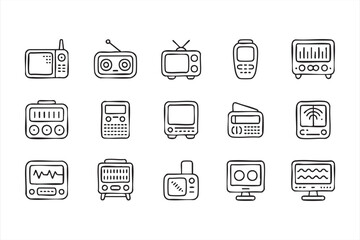 Old-school radio and TV graphics for retro technology projects