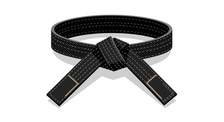 Black belt karate martial arts achievement design for emblem or poster