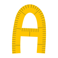 Measuring Tape Letter A Education Alphabet Icon Element