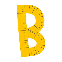 Measuring Tape Letter B Education Alphabet Icon Element