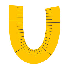 Measuring Tape Letter U Education Alphabet Icon Element