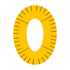Measuring Tape Letter 0 Education Alphabet Icon Element
