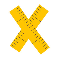 Measuring Tape Letter X Education Alphabet Icon Element