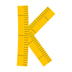 Measuring Tape Letter K Education Alphabet Icon Element