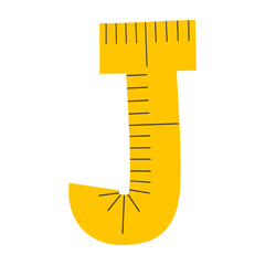Measuring Tape Letter J Education Alphabet Icon Element