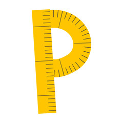 Measuring Tape Letter P Education Alphabet Icon Element