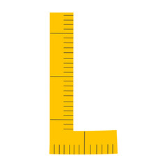 Measuring Tape Letter L Education Alphabet Icon Element