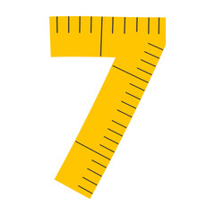 Measuring Tape Letter 7 Education Alphabet Icon Element
