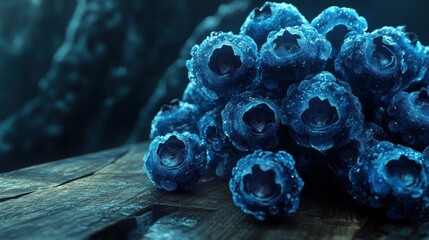 Underwater coral reef with blue tones