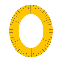 Measuring Tape Letter O Education Alphabet Icon Element