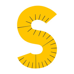 Measuring Tape Letter S Education Alphabet Icon Element