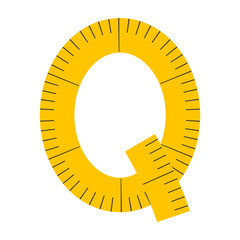 Measuring Tape Letter Q Education Alphabet Icon Element