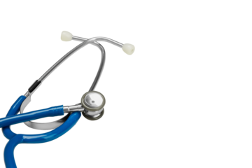 Stethoscope ready for clinical use, isolated on white, PNG