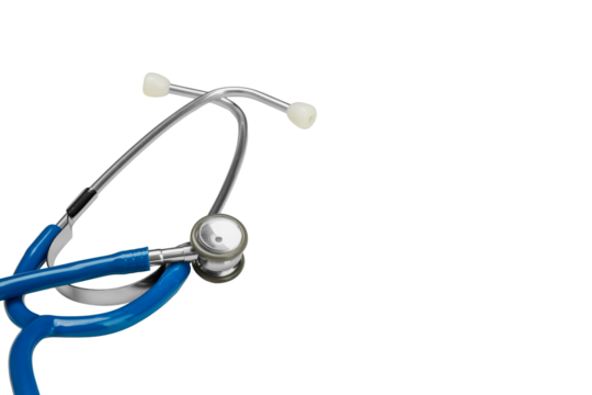 Stethoscope ready for clinical use, isolated on white, PNG