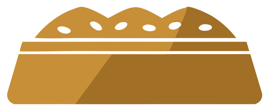 brown bread loaf with white holes clip art preview