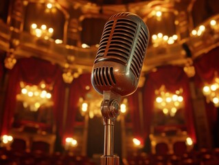 Vintage microphone stage lighting