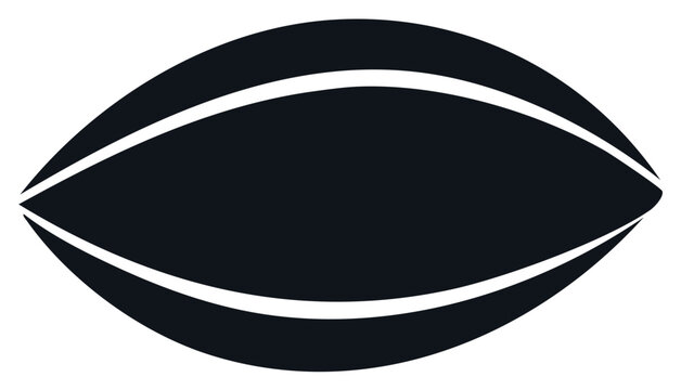 Abstract black and white curved shape representing vision or focus