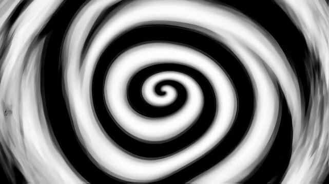 Hypnotic Black and White Swirling Spiral Optical Illusion Background