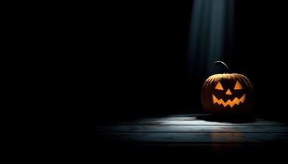 Warm Glowing Halloween Jack-O'-Lantern · Festive Spooky Decor Concept