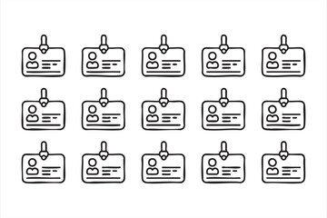 Workplace identification badge line drawings