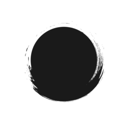 Black ink splash circle PNG, grunge brushstroke blob, round charcoal stain, rough textured hand-drawn ring on a transparent backdrop.
