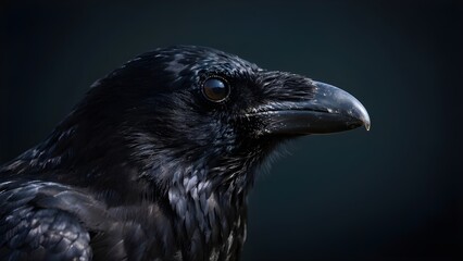 Fototapeta premium close up side view of a crow’s head