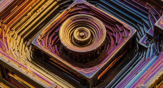 Ironisierender Bismut Kristall mit geometrischer Struktur