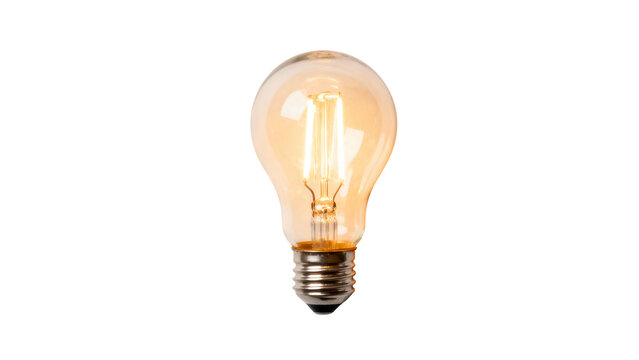 Decorative light bulb with warm glow illuminating a cozy space at home or cafe