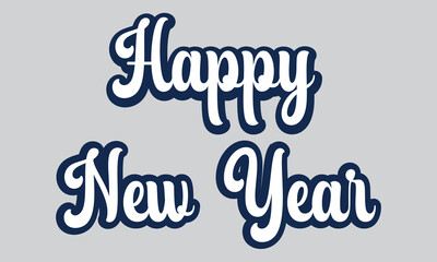 Happy new year text effect. elegant holiday typography for festive greeting cards, posters, digital media. Vector illustration. EPS 10