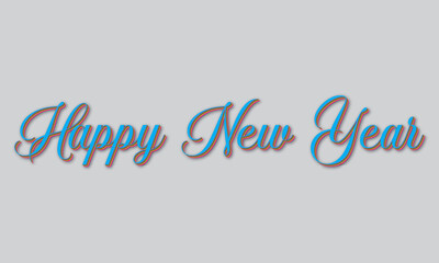 Happy new year text effect. elegant holiday typography for festive greeting cards, posters, digital media. Vector illustration. EPS 10