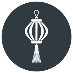Asian lantern simple graphic in gray circle for decoration celebration or festival