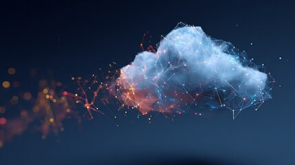 Dynamic cloud computing network visualization for innovative technology solutions with a modern digital transformation for business growth and data security