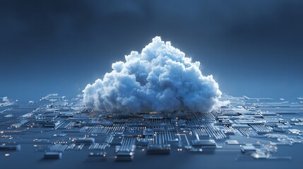 Modern cloud computing infrastructure concept with vibrant glowing data center architecture and digital network communication for innovative technology solutions