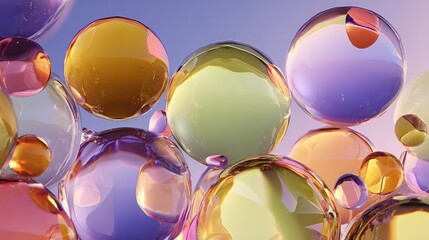 Experience the captivating allure of vibrant, iridescent spheres, perfect for adding a touch of modern elegance and dynamic energy to your next design project or creative campaign