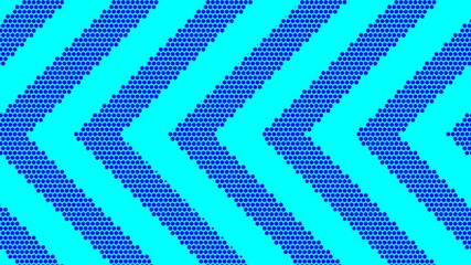 Abstract background blue dotted chevron patterns. Retro comic halftone animation background