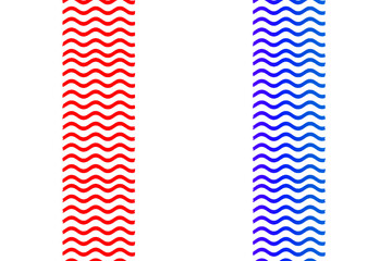 Fototapeta premium Fluid duality Red waves meet serene blue oscillations on a black minimalist art