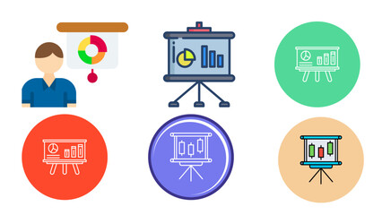 Business Presentation Illustrations Featuring People with Charts, Graphs, and Collaborative Data Boards
