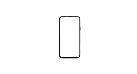 Smartphone blank screen isolated on transparent background