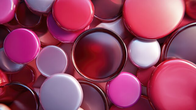 Vibrant pink and red circles create a stunning, modern abstract backdrop perfect for adding a pop of color and energy to your designs or capturing the essence of playful elegance
