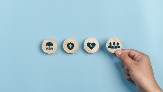 Employee benefits concept and access to welfare health, 
Fringe benefits for employee engagement. Insurance, paid vacation, office perks.