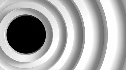 Abstract background of white concentric circles with a dark central void, creating a sense of depth and focus.