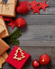 Christmas ornaments close up