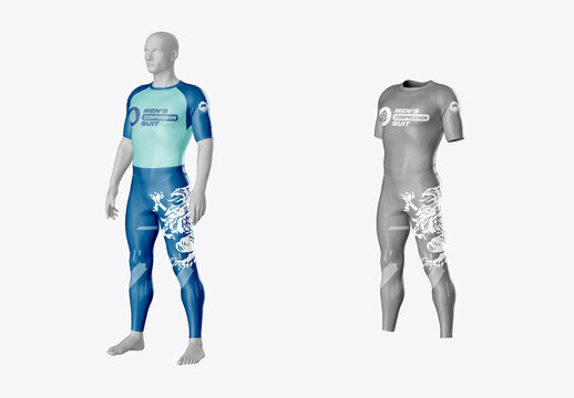 Men's Compression Suit Mockup