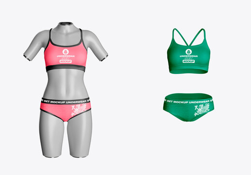 Women's Underwear Set Mockup