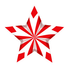 Red and white pinwheel holiday star