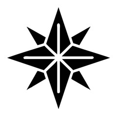 Black symmetrical compass-style star
